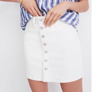 Madewell white denim skirt buttons 25 XS